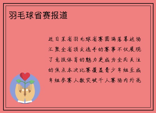 羽毛球省赛报道